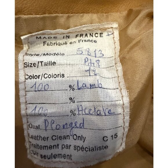 Claude Montana Ideal Cuir 1980s Tan Leather Bomber Jacket US size 10 - Picture 4 of 8